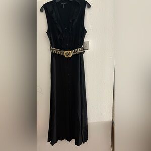 Ellen Tracy Black Dress with Gold Belt